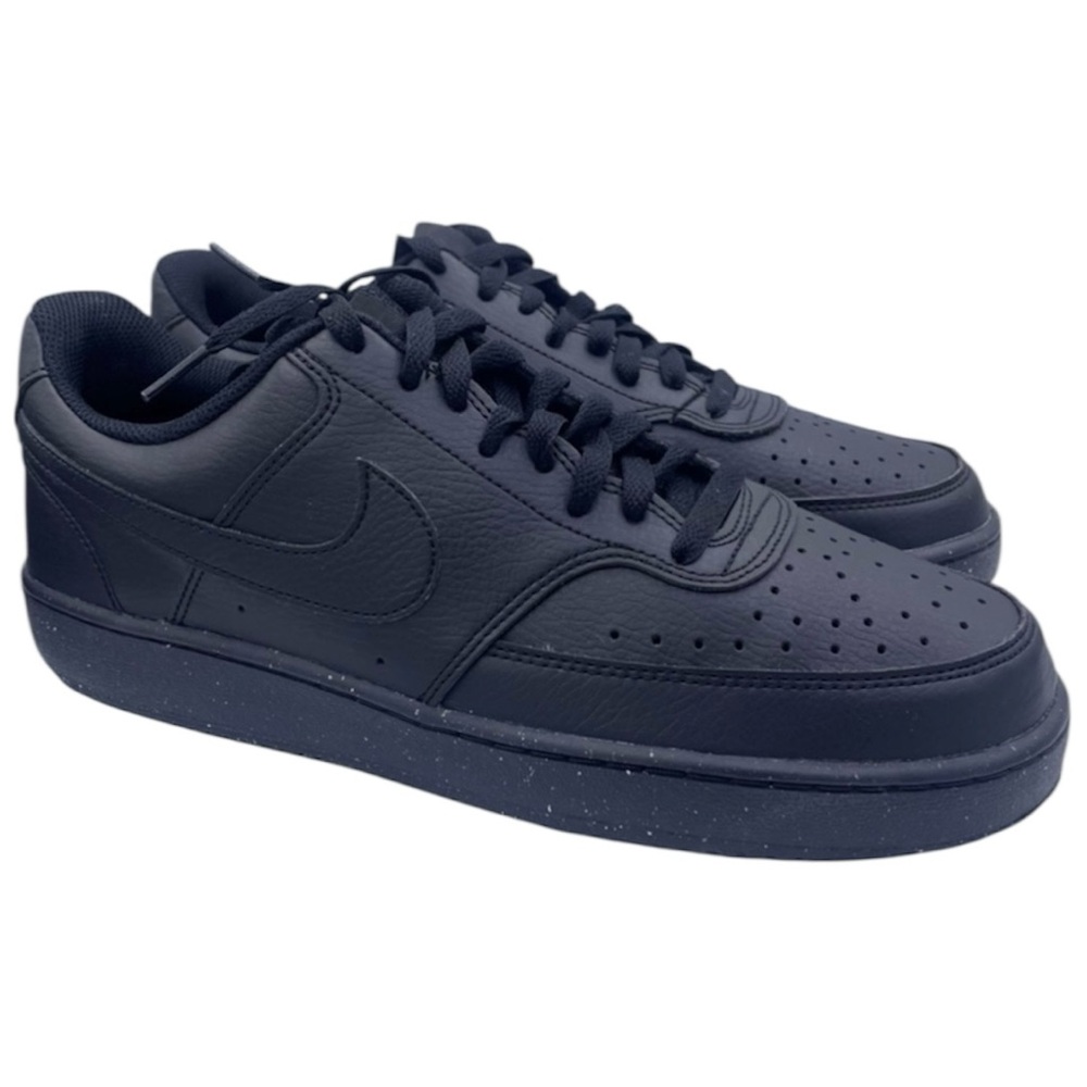 Nike court vision low black leather splash sneakers mens Size 9.5
